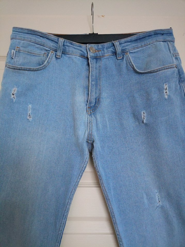 Rahat Kesim Mavi Denim erkek Pantolon - Görsel 3