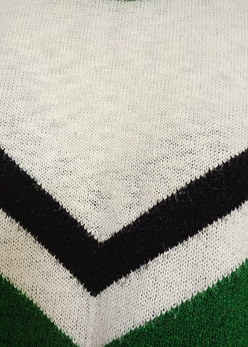 Yeşil V Desenli Örme Kadın tunik - Görsel 4