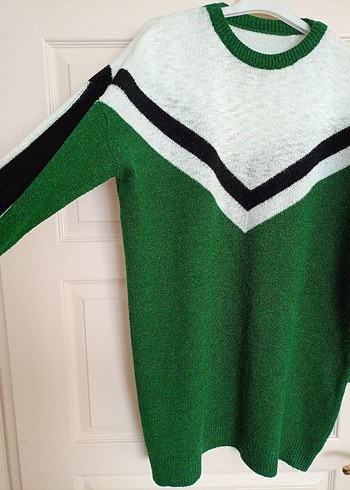 Yeşil V Desenli Örme Kadın tunik - Görsel 5