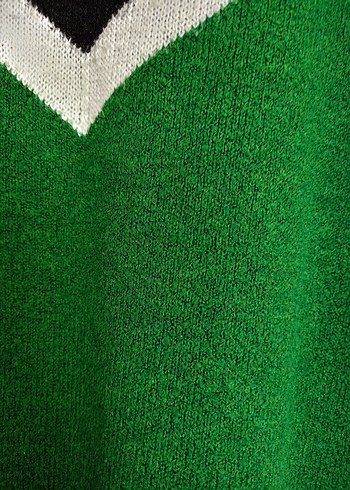 Yeşil V Desenli Örme Kadın tunik - Görsel 3