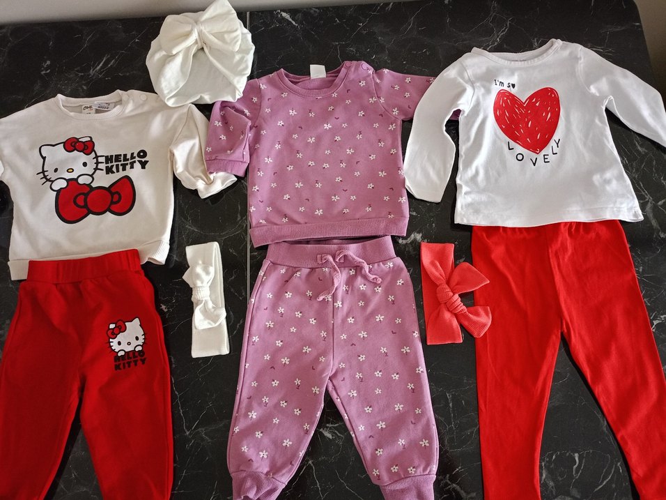 Çiçek Desenli Uzun Kollu Bebek Takımı - Görsel 2