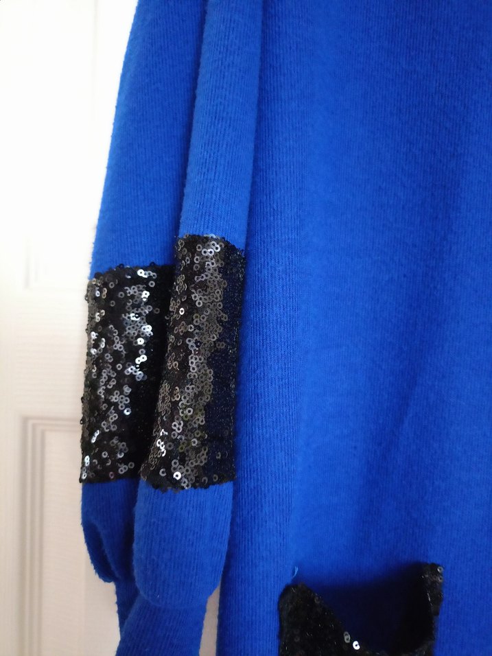 Kadın Mavi Uzun Kollu Düğmeli çeket - Görsel 4