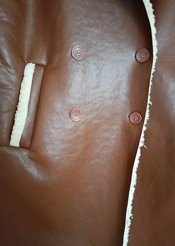 Kahverengi Kürklü Deri Kadın Ceket - Görsel 3