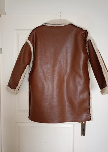 Kahverengi Kürklü Deri Kadın Ceket - Görsel 6