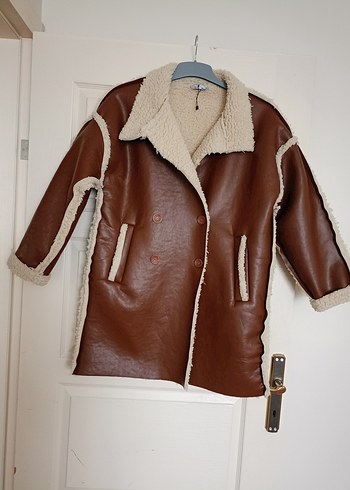 Kahverengi Kürklü Deri Kadın Ceket - Görsel 2