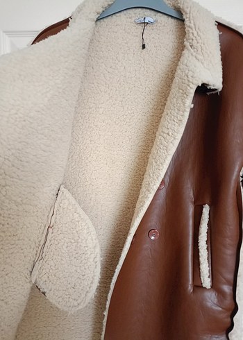 Kahverengi Kürklü Deri Kadın Ceket - Görsel 5