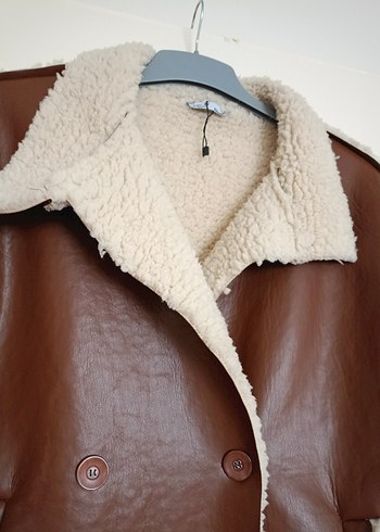 Kahverengi Kürklü Deri Kadın Ceket - Görsel 4