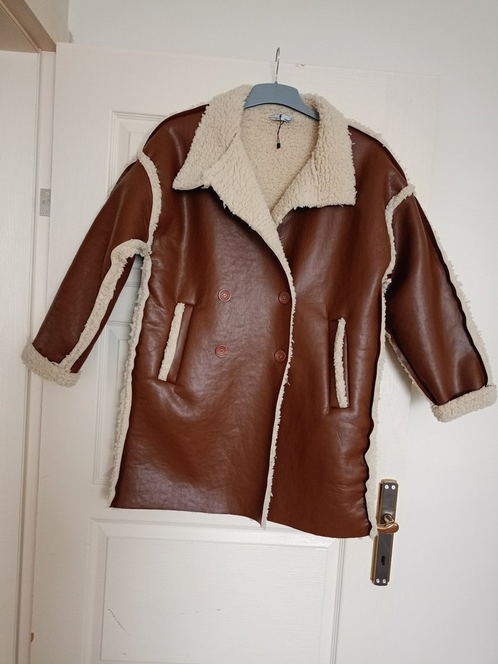 Kahverengi Kürklü Deri Kadın Ceket - Görsel 2