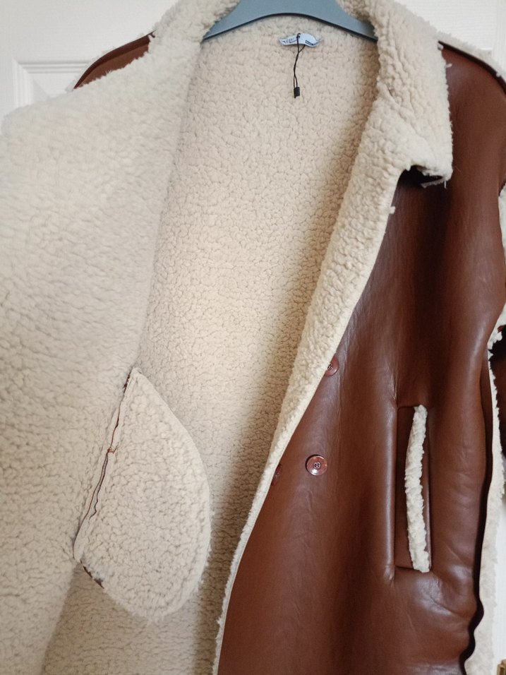 Kahverengi Kürklü Deri Kadın Ceket - Görsel 5