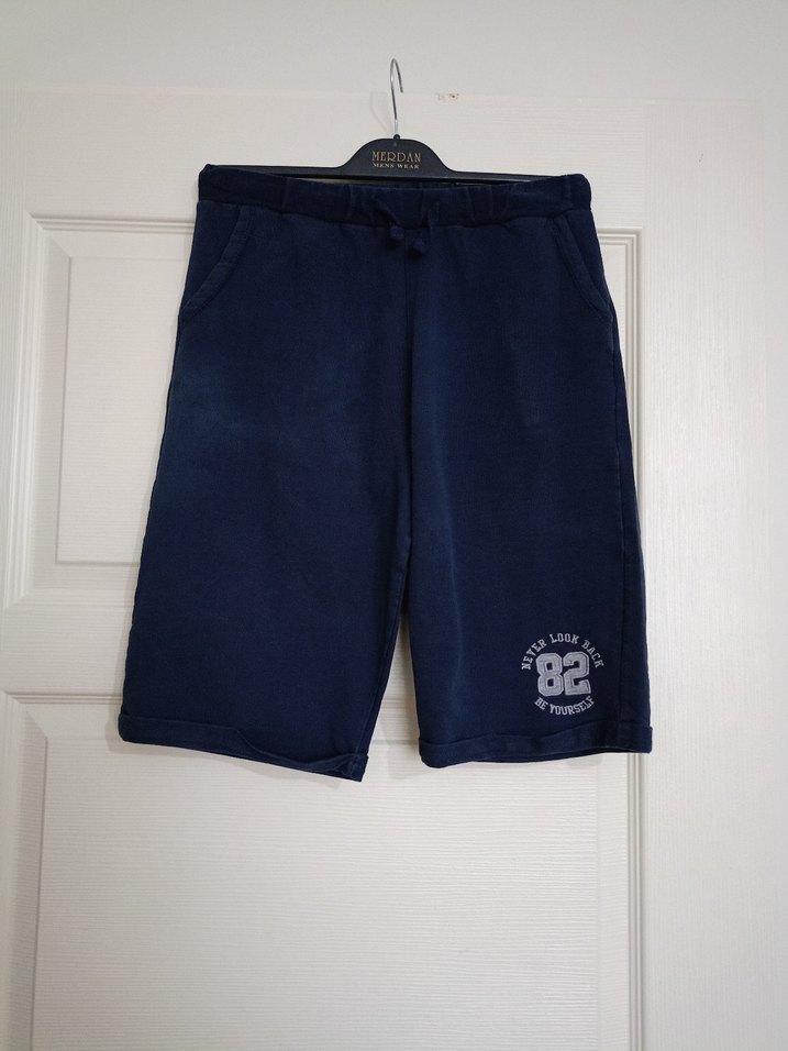 Erkek Lacivert Baskılı Rahat Kesim Şort - Görsel 4