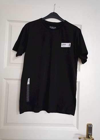 Siyah Baskılı Erkek Tişört - Görsel 6