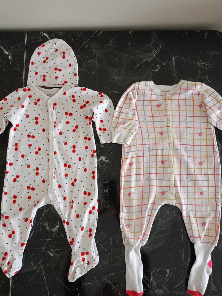 Kız Bebek Baskılı Pamuklu Tulumlar - Görsel 2