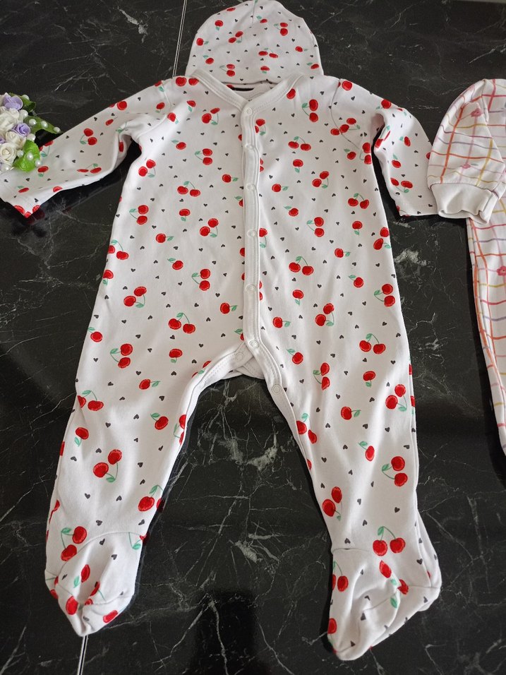 Kız Bebek Baskılı Pamuklu Tulumlar - Görsel 4