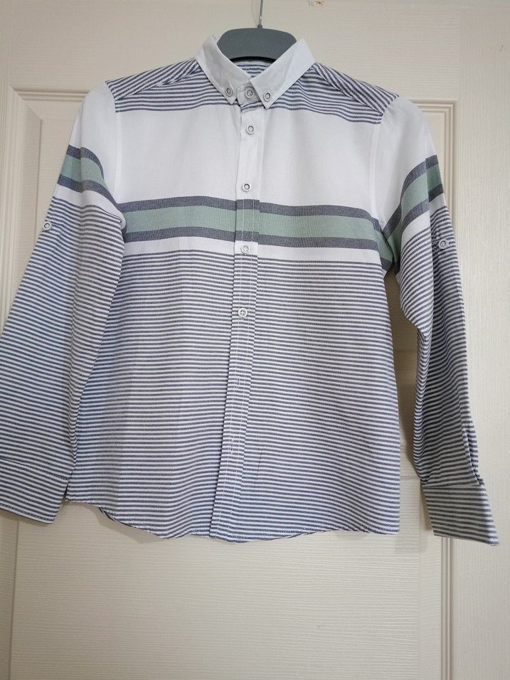 Erkek Çocuk Uzun Kollu Çizgili Gömlek - Görsel 2