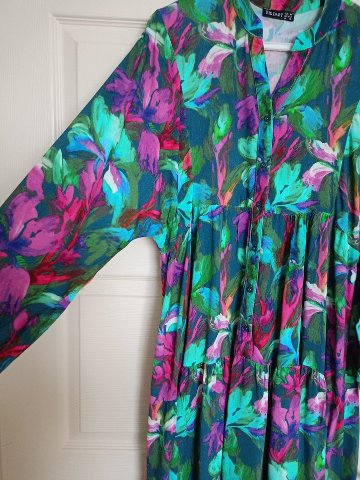 Renkli Piliseli Uzun Bohem Elbise - Görsel 4