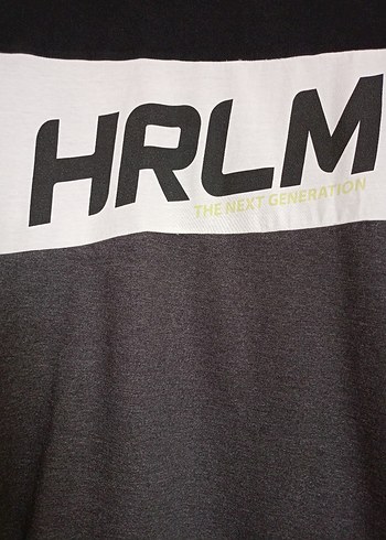 Beyaz Gri Pamuklu Erkek Sweatshirt HRLM Baskılı - Görsel 3