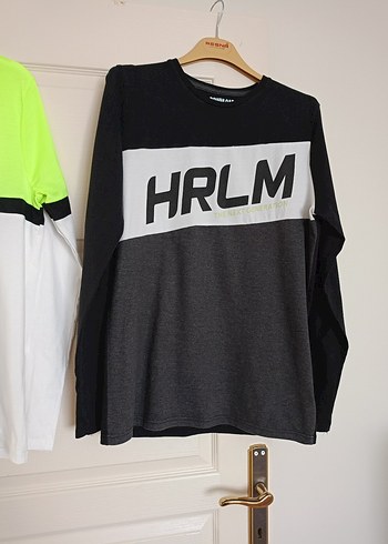 Beyaz Gri Pamuklu Erkek Sweatshirt HRLM Baskılı - Görsel 6