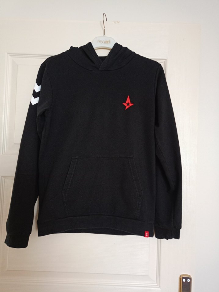 Erkek Siyah Kapüşonlu Sweatshirt - Görsel 2