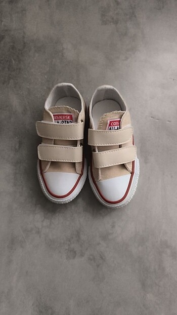 Converse krem cırtlı spor bebek çocuk