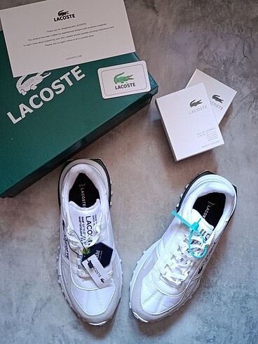 Lacoste elite active beyaz yeşil erkek spor