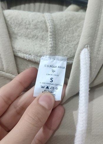 Bej Kapüşonlu U.S. Polo Assn. Sweatshirt - Görsel 3