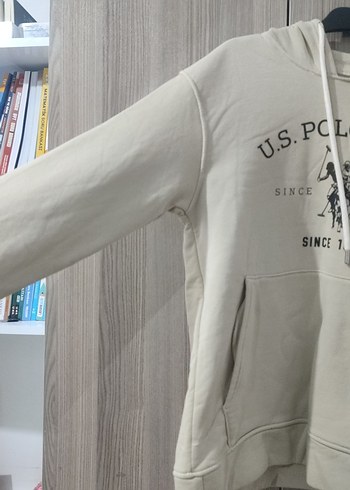Bej Kapüşonlu U.S. Polo Assn. Sweatshirt - Görsel 6