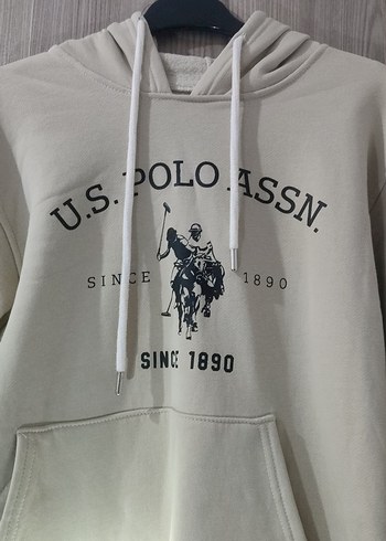 Bej Kapüşonlu U.S. Polo Assn. Sweatshirt - Görsel 2
