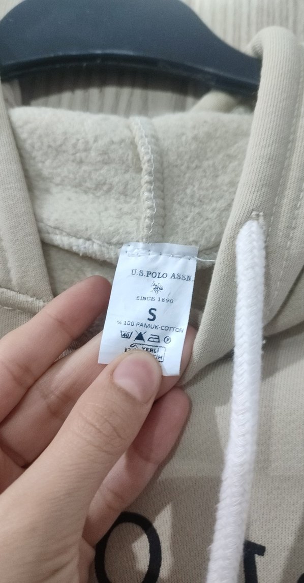 Bej Kapüşonlu U.S. Polo Assn. Sweatshirt - Görsel 3