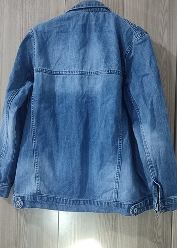 Nakışlı Mavi Denim Kadın Ceket - Görsel 4