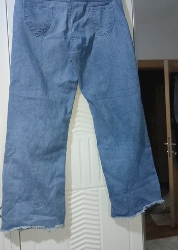 Nakışlı Mavi Rahat Kesim çocuk Kot Pantolon - Görsel 4