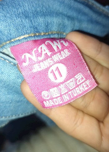 Nakışlı Mavi Rahat Kesim çocuk Kot Pantolon - Görsel 7