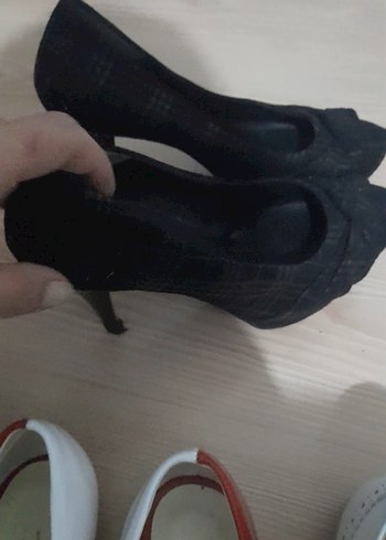 Kadın Siyah Pileli Platform Topuklu Stiletto - Görsel 2