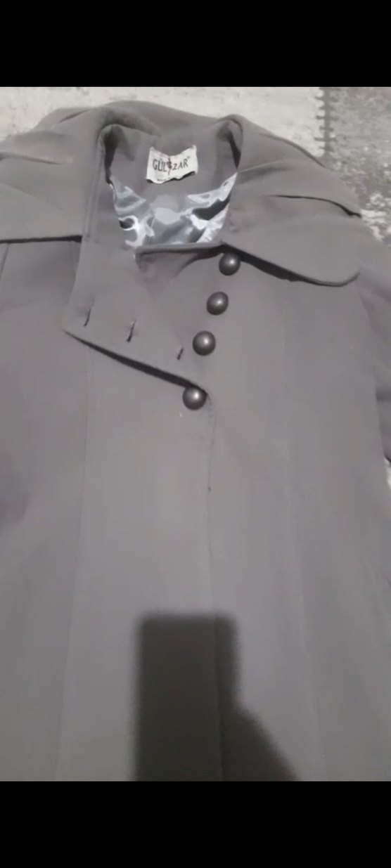 Düğmeli Gri Kaban - Görsel 2