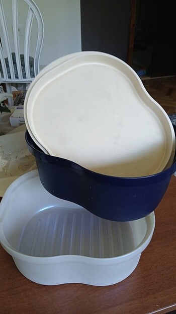 Beden lacivert Renk Çift gövdeli tupperware saklama kabı