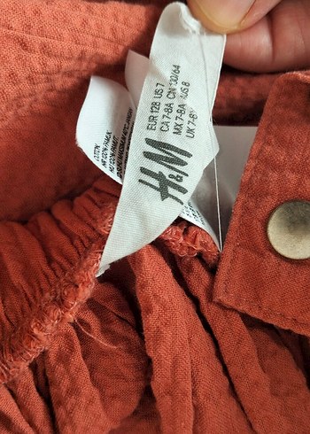 Kız Çocuk Kahverengi Keten Askılı Elbise H&M - Görsel 2