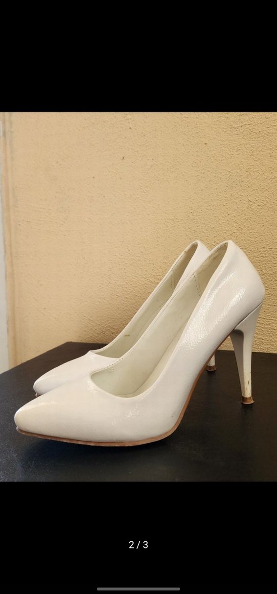 Beyaz Stiletto Topuklu Kadın Ayakkabı - Görsel 2