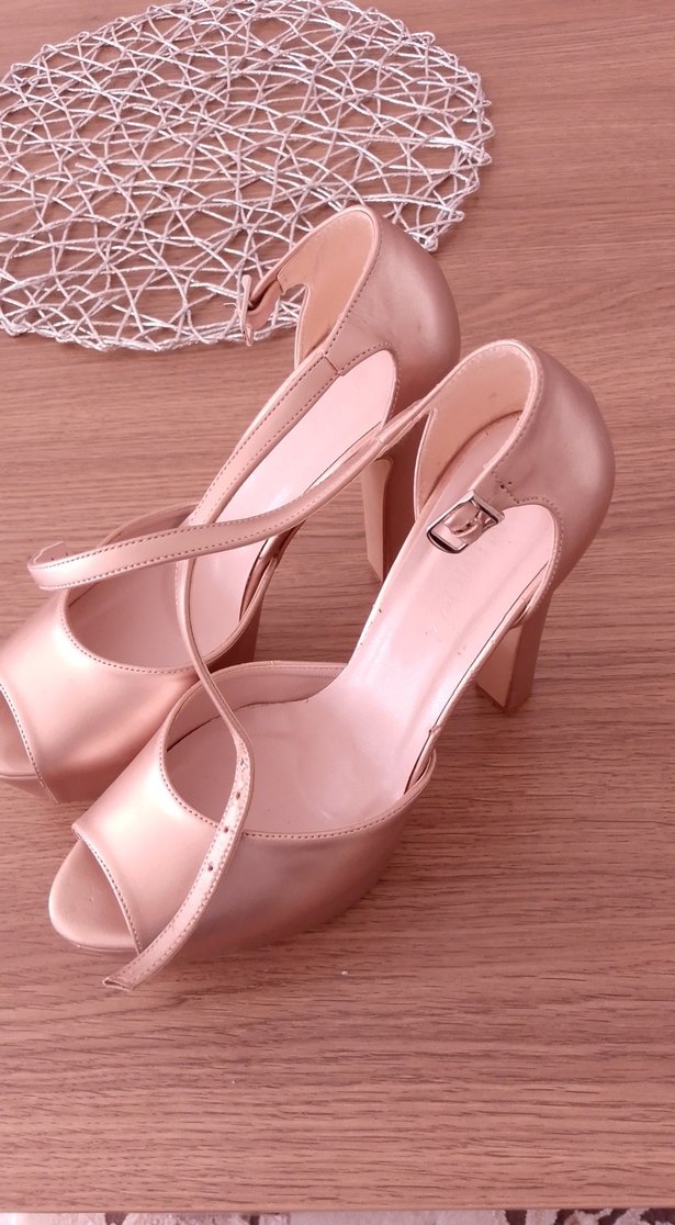 Pembe Parlak Platform Topuklu Kadın Abiye Ayakkabı - Görsel 3