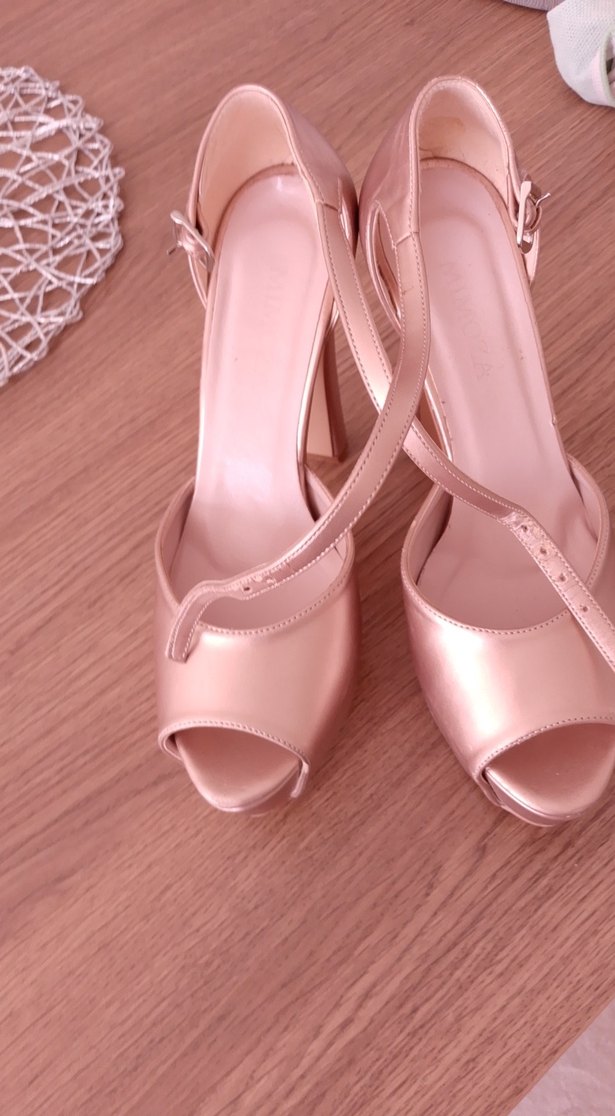 Pembe Parlak Platform Topuklu Kadın Abiye Ayakkabı - Görsel 2