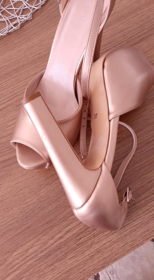 Pembe Parlak Platform Topuklu Kadın Abiye Ayakkabı - Görsel 5