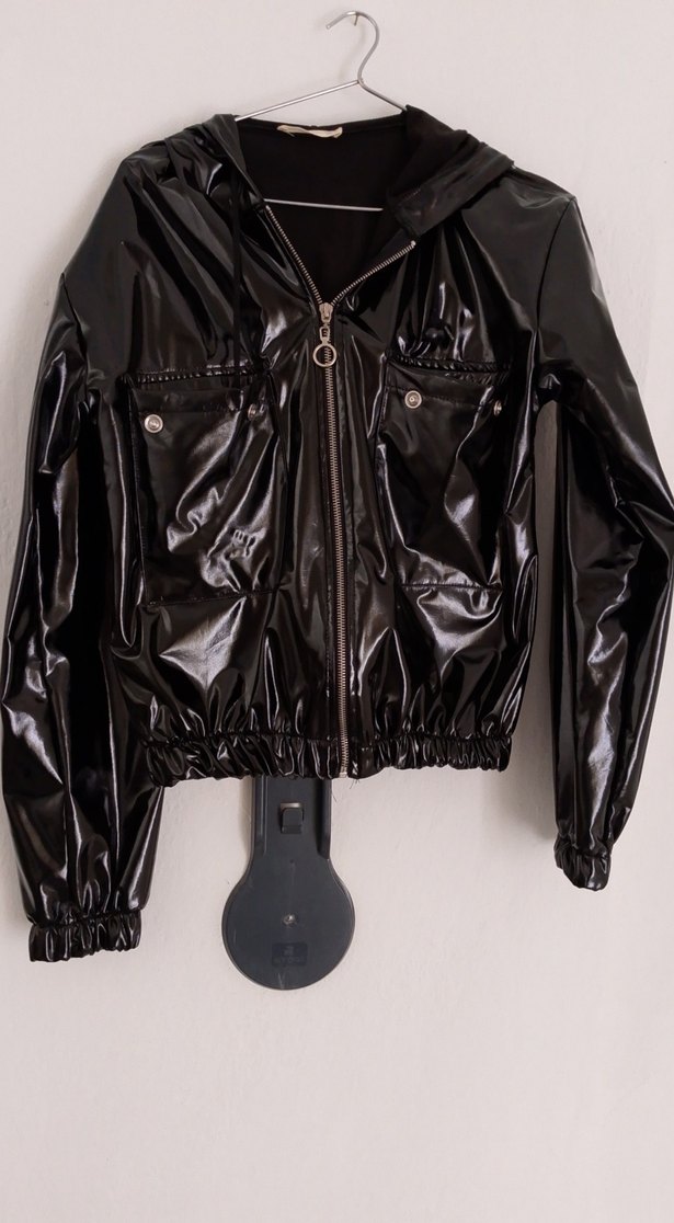 Kadın Siyah Deri Goth Mont - Görsel 2