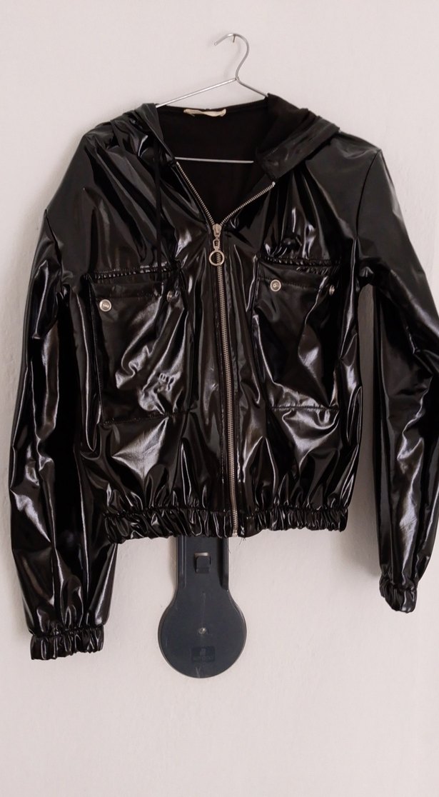 Kadın Siyah Deri Goth Mont - Görsel 3