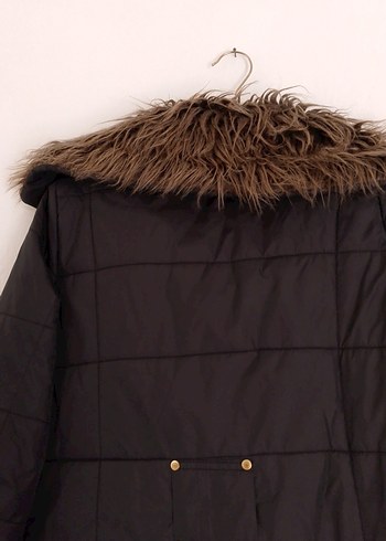 Kürk Detaylı Midi Kadın Kışlık Mont - Görsel 4