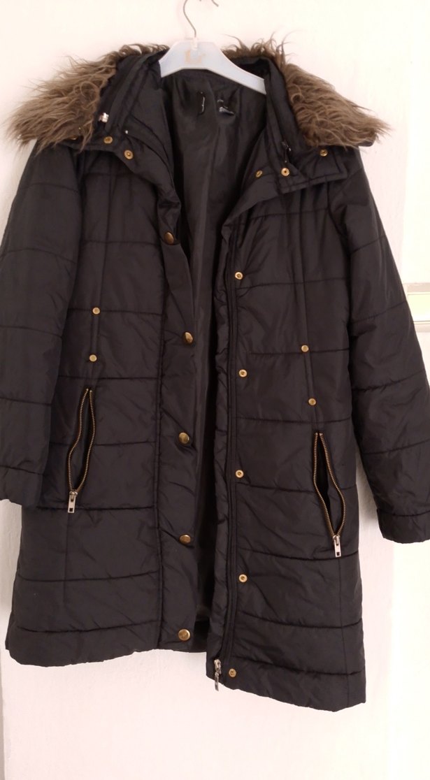 Kürk Detaylı Midi Kadın Kışlık Mont - Görsel 2