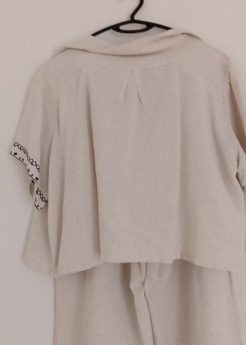 Nakışlı Bohem Kadın Uzun Kollu Bej Elbise - Görsel 4