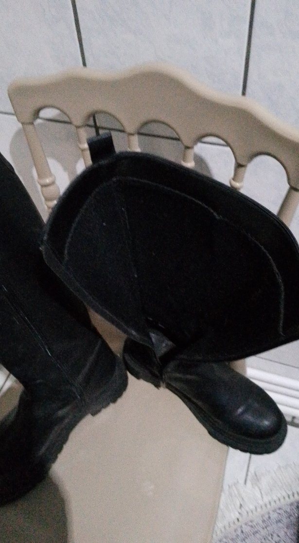 Tokalı Siyah Deri Dizüstü Çizme - Görsel 3