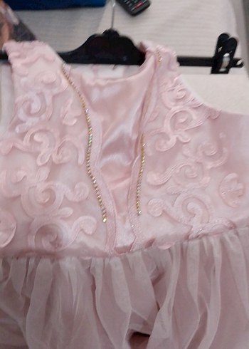 Klasik Dantel İşlemeli Pembe Kız Elbisesi - Görsel 6