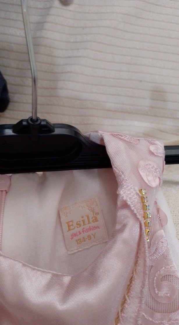 Klasik Dantel İşlemeli Pembe Kız Elbisesi - Görsel 5