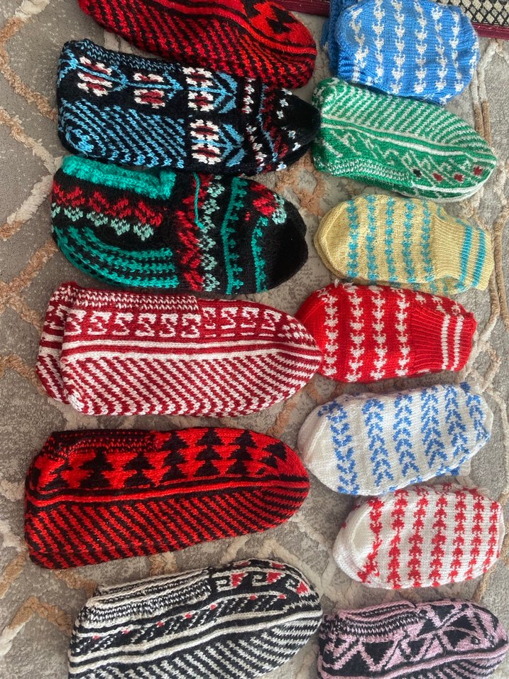 El Örgüsü Renkli Yün Çoraplar - Görsel 2