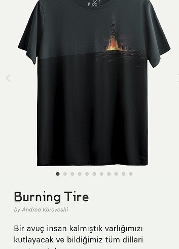 Kaft Burning Tire Tasarım Tshirt 