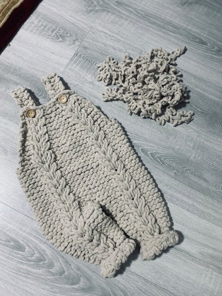 Gri Örgü Bebek Tulum - Görsel 2